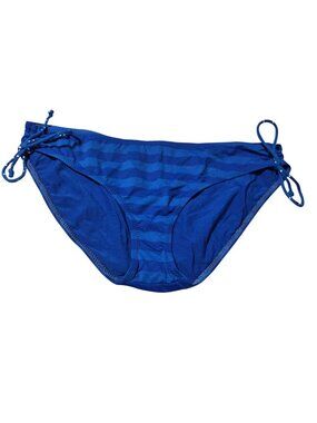 American Eagle Blue Striped Bikini Bottom Size XL Tie Sides Swimwear Swimsuit